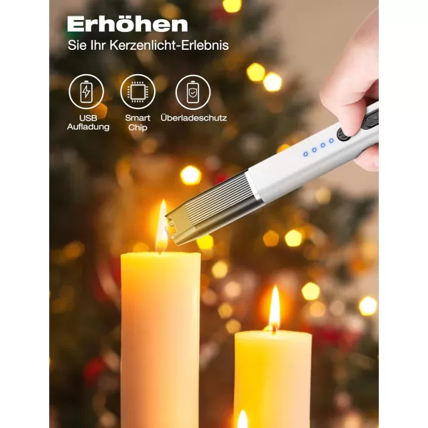 imageRONXS 4 in 1 Candle Accessory Set Candle Wick Trimmer Cutter Candle Electric Lighter Candle Snuffer Extinguisher Wick Dipper with Gift Package for Candle Lovers Gift for Her BlackBsilver