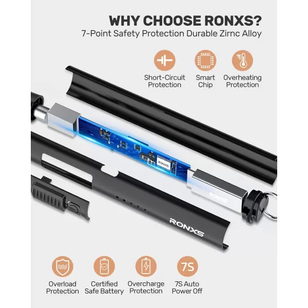 imageRONXS Lighter Electric Lighter Candle Lighters USB Rechargeable Arc Lighter with Hanging Hook LED Battery Display Long Lighters for Candle Grill BBQ Home Outdoor