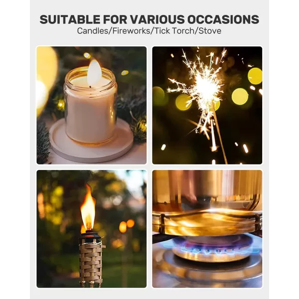 imageRONXS Lighter Electric Lighter Candle Lighters USB Rechargeable Arc Lighter with Hanging Hook LED Battery Display Long Lighters for Candle Grill BBQ Home Outdoor