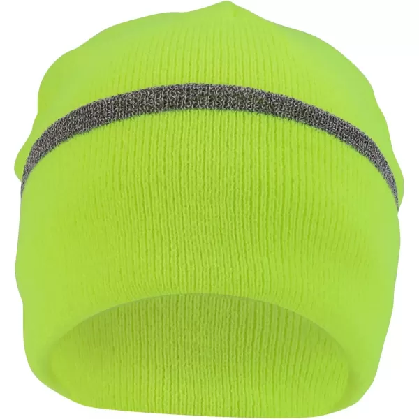 imageTrendy Apparel Shop Rib Knit Lined Reflective BeanieSafety Yellow