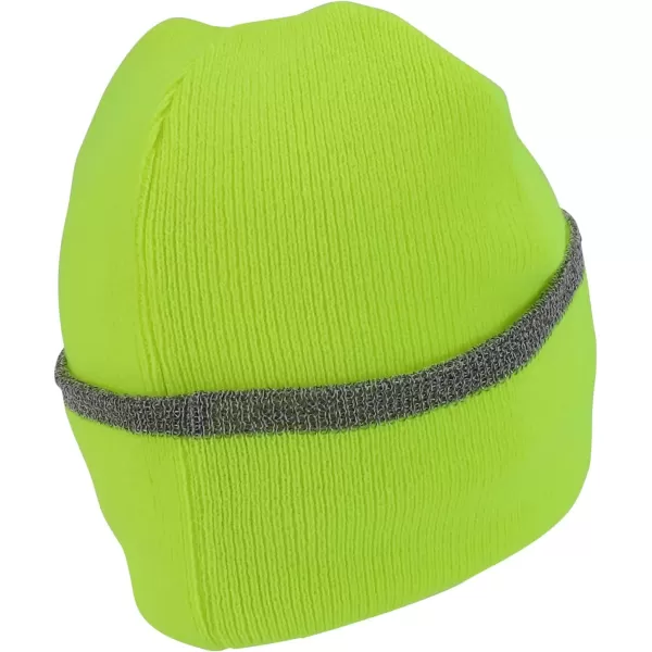 imageTrendy Apparel Shop Rib Knit Lined Reflective BeanieSafety Yellow