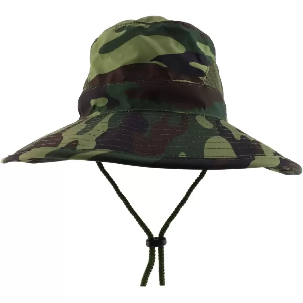 imageTrendy Apparel Shop XXL Oversized Summer Shade Wide Brim Mesh Bucket HatCamo