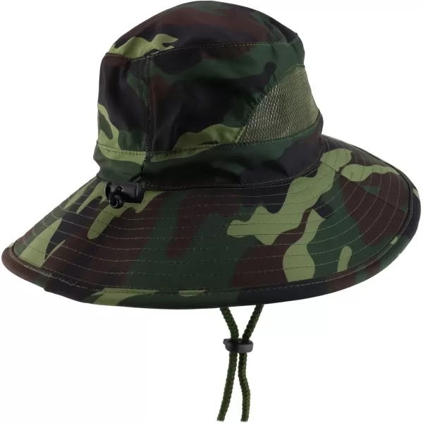 imageTrendy Apparel Shop XXL Oversized Summer Shade Wide Brim Mesh Bucket HatCamo