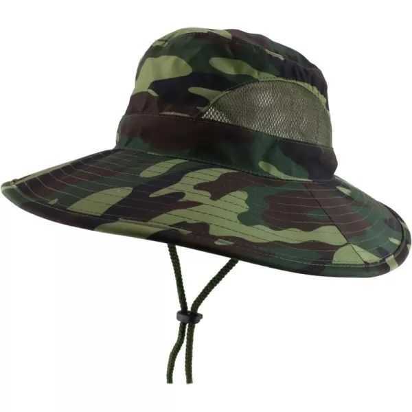 imageTrendy Apparel Shop XXL Oversized Summer Shade Wide Brim Mesh Bucket HatCamo