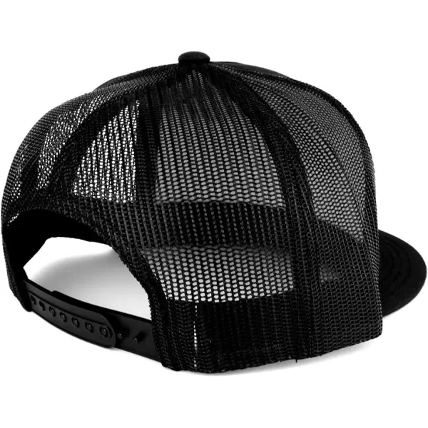 imageTrendy Apparel Shop Flexfit Oversize XXL Structured Blank 5 Panel Flatbill Snapback Mesh CapBlack