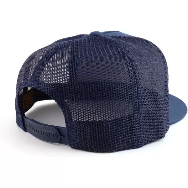 imageTrendy Apparel Shop Flexfit Oversize XXL Structured Blank 5 Panel Flatbill Snapback Mesh CapNavy