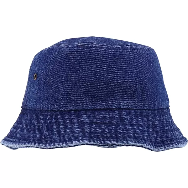 imageTrendy Apparel Shop Kid Size Outdoor 100 Cotton Stonewashed Bucket Hat  52cmDark Denim
