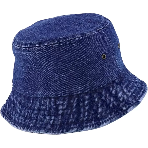 imageTrendy Apparel Shop Kid Size Outdoor 100 Cotton Stonewashed Bucket Hat  52cmDark Denim