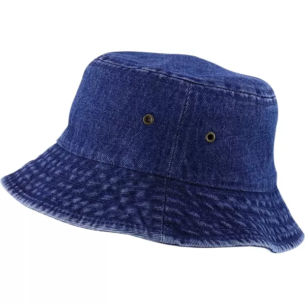 imageTrendy Apparel Shop Kid Size Outdoor 100 Cotton Stonewashed Bucket Hat  52cmDark Denim