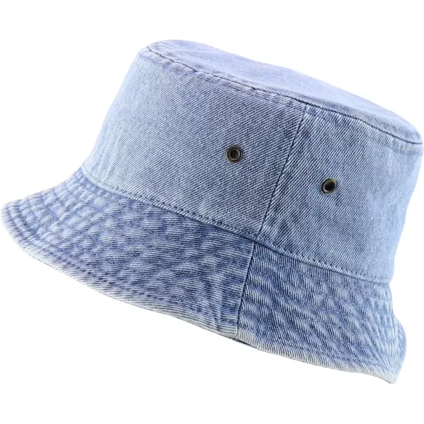 imageTrendy Apparel Shop Kid Size Outdoor 100 Cotton Stonewashed Bucket Hat  52cmLight Denim