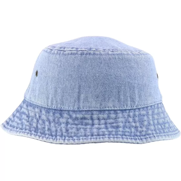 imageTrendy Apparel Shop Kid Size Outdoor 100 Cotton Stonewashed Bucket Hat  52cmLight Denim