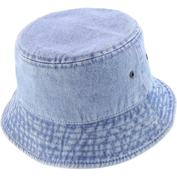 imageTrendy Apparel Shop Kid Size Outdoor 100 Cotton Stonewashed Bucket Hat  52cmLight Denim