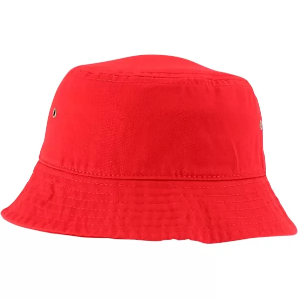 imageTrendy Apparel Shop Kid Size Outdoor 100 Cotton Stonewashed Bucket Hat  52cmRed