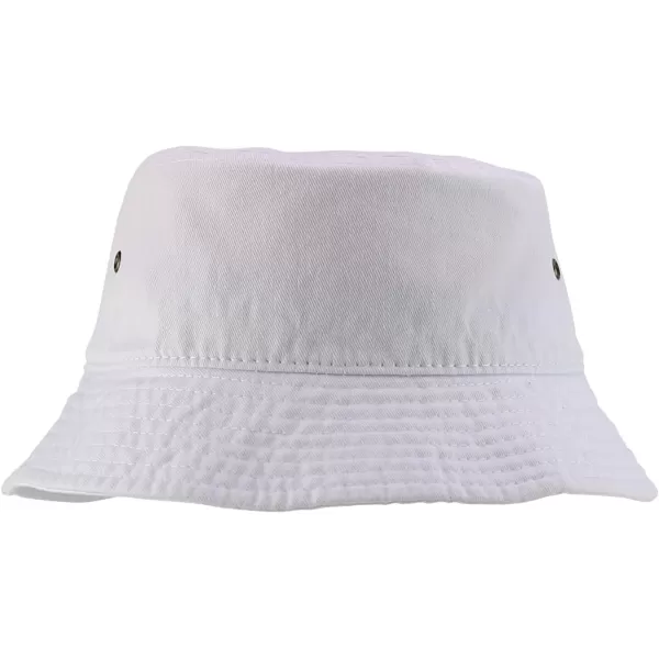 imageTrendy Apparel Shop Kid Size Outdoor 100 Cotton Stonewashed Bucket Hat  52cmWhite