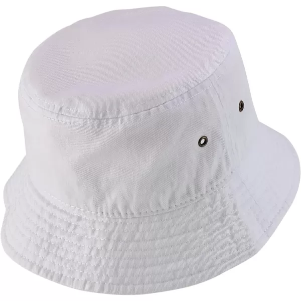 imageTrendy Apparel Shop Kid Size Outdoor 100 Cotton Stonewashed Bucket Hat  52cmWhite