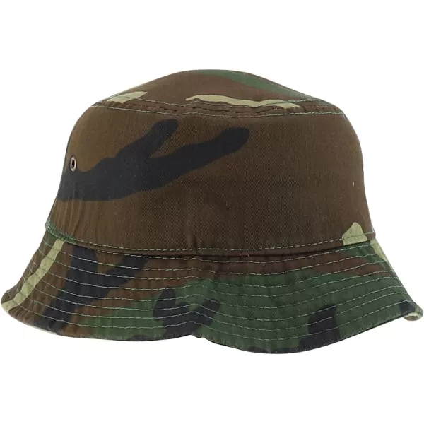 imageTrendy Apparel Shop Kid Size Outdoor 100 Cotton Stonewashed Bucket Hat  52cmWoodland