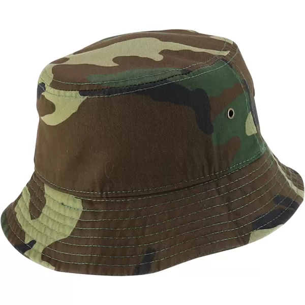 imageTrendy Apparel Shop Kid Size Outdoor 100 Cotton Stonewashed Bucket Hat  52cmWoodland