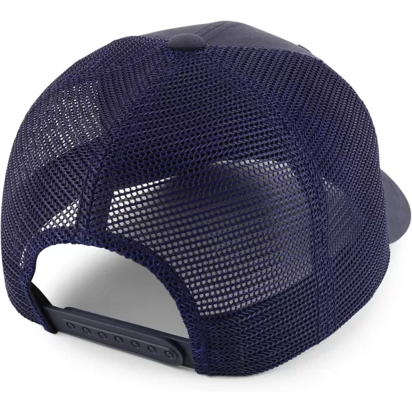 imageTrendy Apparel Shop Oversize XXL 6 Panel Structured Curved Bill Mesh Snapback Trucker CapNavy