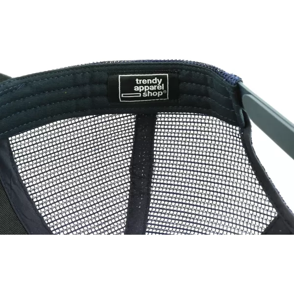 imageTrendy Apparel Shop Oversize XXL 6 Panel Structured Curved Bill Mesh Snapback Trucker CapNavy