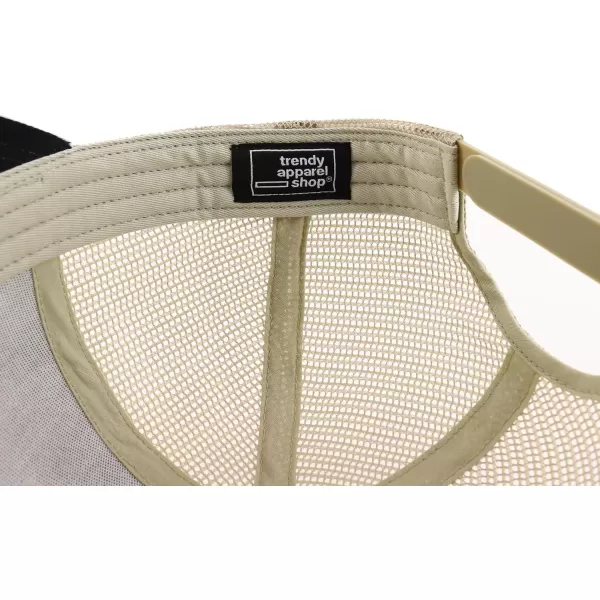 imageTrendy Apparel Shop Oversize XXL 6 Panel Structured Curved Bill Mesh Snapback Trucker CapStone Khaki