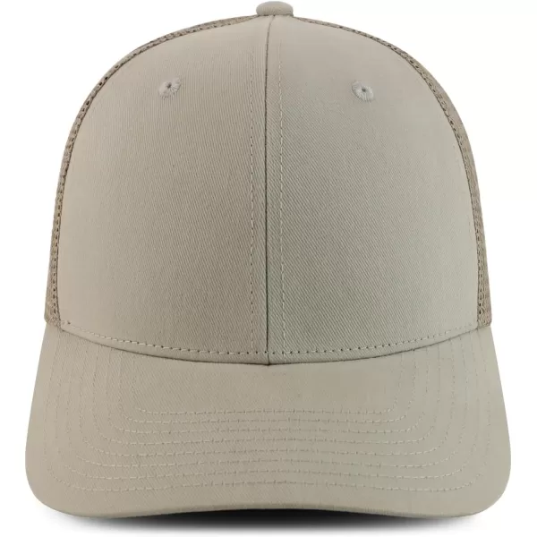 imageTrendy Apparel Shop Oversize XXL 6 Panel Structured Curved Bill Mesh Snapback Trucker CapStone Khaki