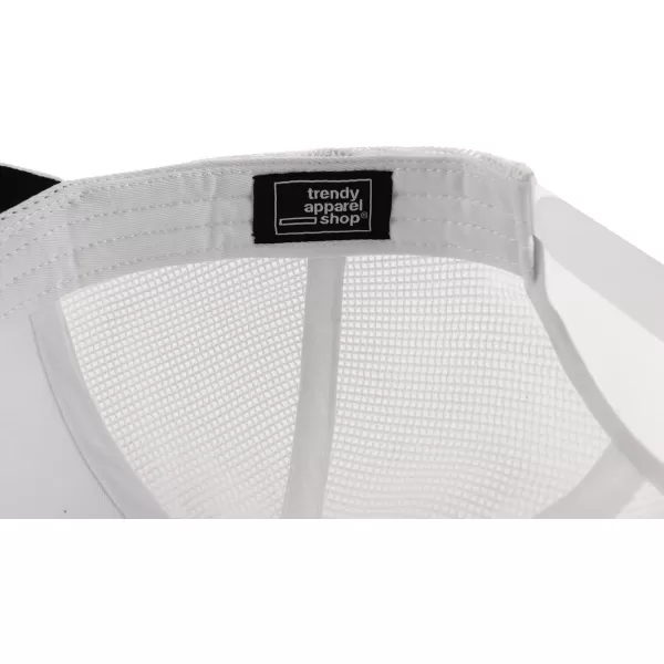 imageTrendy Apparel Shop Oversize XXL 6 Panel Structured Curved Bill Mesh Snapback Trucker CapWhite