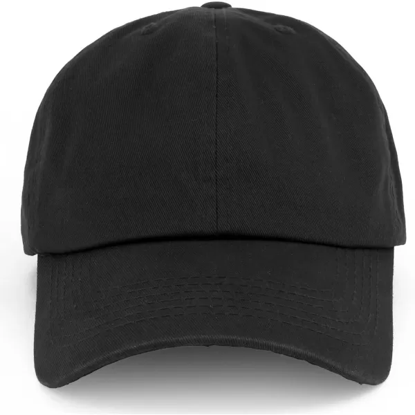 imageTrendy Apparel Shop Oversize XXL Plain Unstructured Soft Crown Cotton Dad HatBlack