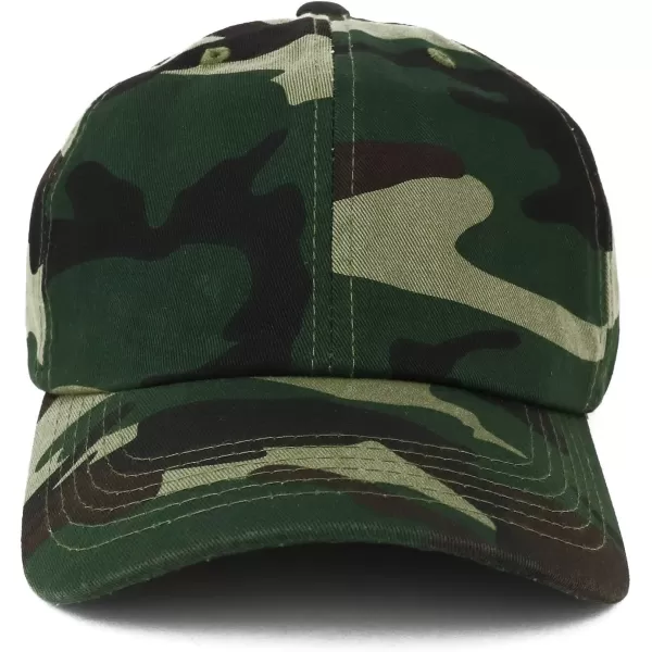 imageTrendy Apparel Shop Oversize XXL Plain Unstructured Soft Crown Cotton Dad HatCamo
