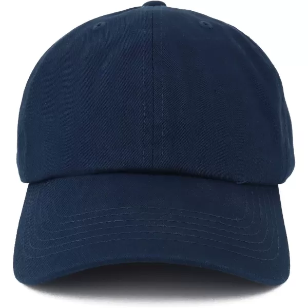 imageTrendy Apparel Shop Oversize XXL Plain Unstructured Soft Crown Cotton Dad HatNavy