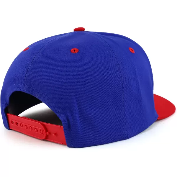 imageTrendy Apparel Shop PR 3D Embroidered Flatbill Snapback Cap with Puerto Rico FlagRoyal Red 2