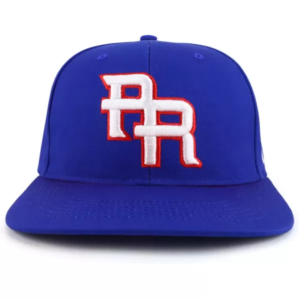 imageTrendy Apparel Shop PR 3D Embroidered Flatbill Snapback Cap with Puerto Rico FlagRoyal Royal