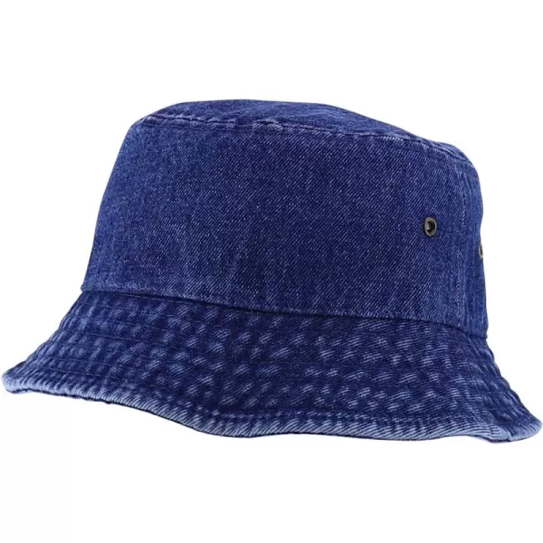 imageTrendy Apparel Shop Kid Size Outdoor 100 Cotton Stonewashed Bucket Hat  52cmDark Denim