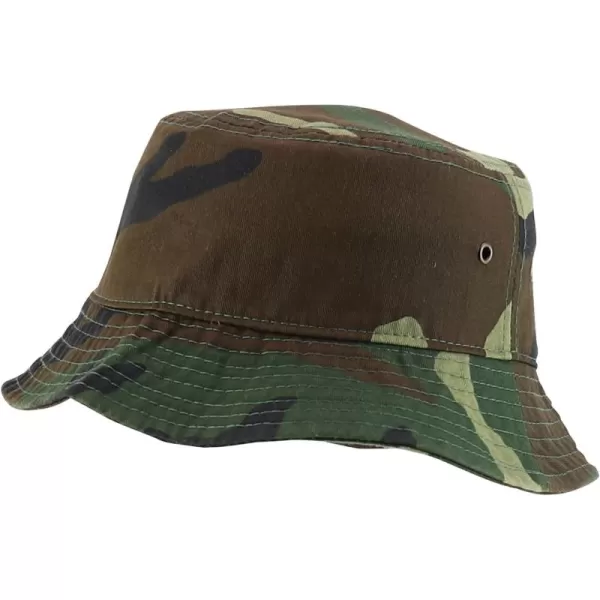 imageTrendy Apparel Shop Kid Size Outdoor 100 Cotton Stonewashed Bucket Hat  52cmWoodland