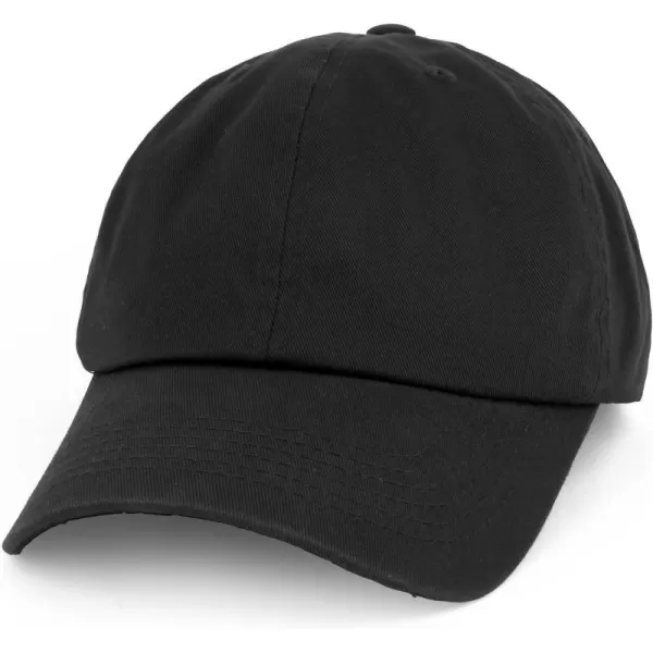 imageTrendy Apparel Shop Oversize XXL Plain Unstructured Soft Crown Cotton Dad HatBlack