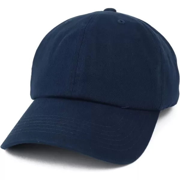 imageTrendy Apparel Shop Oversize XXL Plain Unstructured Soft Crown Cotton Dad HatNavy