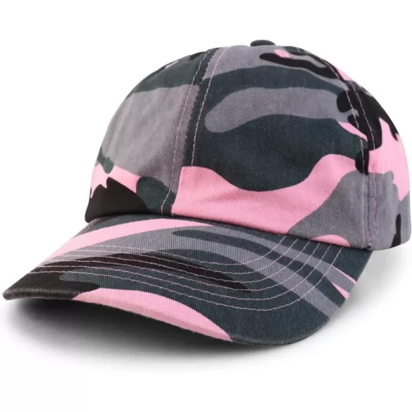 imageTrendy Apparel Shop Oversize XXL Plain Unstructured Soft Crown Cotton Dad HatPink Camo
