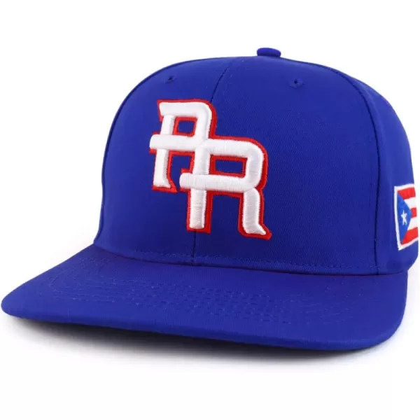 imageTrendy Apparel Shop PR 3D Embroidered Flatbill Snapback Cap with Puerto Rico FlagRoyal Royal