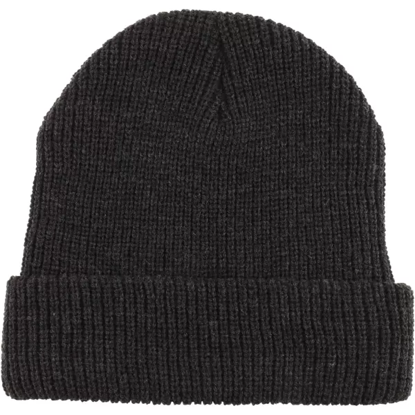 imageTrendy Apparel Shop Oversized Big Size Plain Ribbed Knit Cuff Long Beanie HatCharcoal