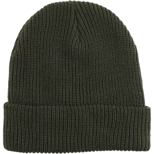 imageTrendy Apparel Shop Oversized Big Size Plain Ribbed Knit Cuff Long Beanie HatOlive