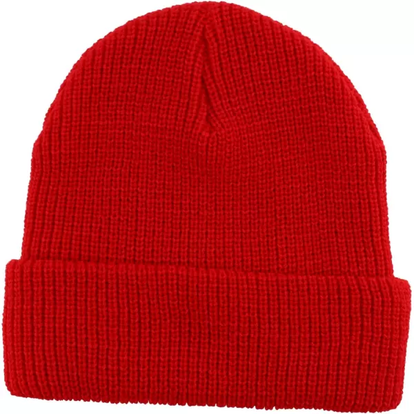 imageTrendy Apparel Shop Oversized Big Size Plain Ribbed Knit Cuff Long Beanie HatRed