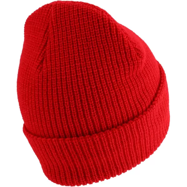 imageTrendy Apparel Shop Oversized Big Size Plain Ribbed Knit Cuff Long Beanie HatRed