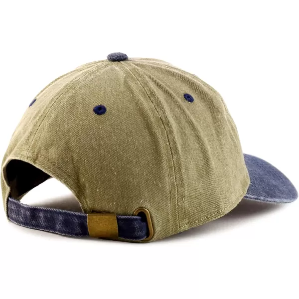 imageTrendy Apparel Shop Vintage 1984 Embroidered 40th Birthday Soft Crown Washed Cotton CapKhaki Navy