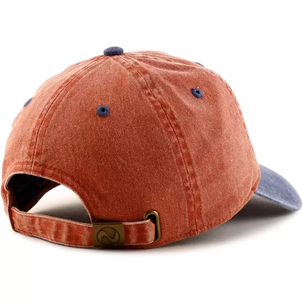 imageTrendy Apparel Shop Vintage 1984 Embroidered 40th Birthday Soft Crown Washed Cotton CapOrange Navy