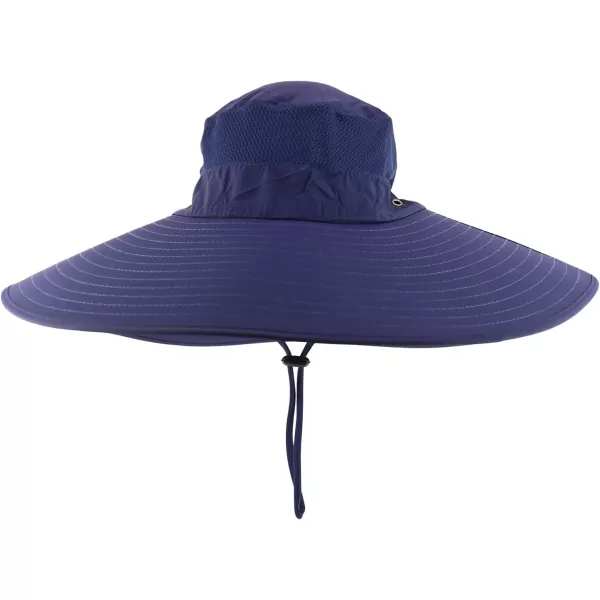 imageTrendy Apparel Shop Wide Brim Waterproof Fisherman Sun Hat with Chin StrapNavy