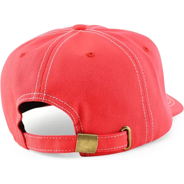 imageTrendy Apparel Shop XXL Oversize Unstructured Washed Cotton Ball Cap with White StitchingRed