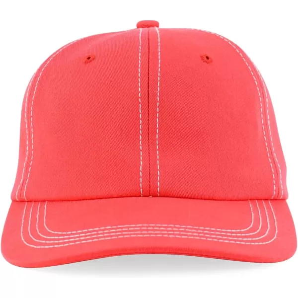 imageTrendy Apparel Shop XXL Oversize Unstructured Washed Cotton Ball Cap with White StitchingRed