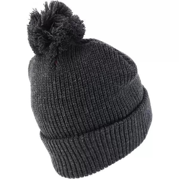 imageTrendy Apparel Shop XXL Oversized Solid Pom Pom Winter Ribbed Cuffed BeanieCharcoal