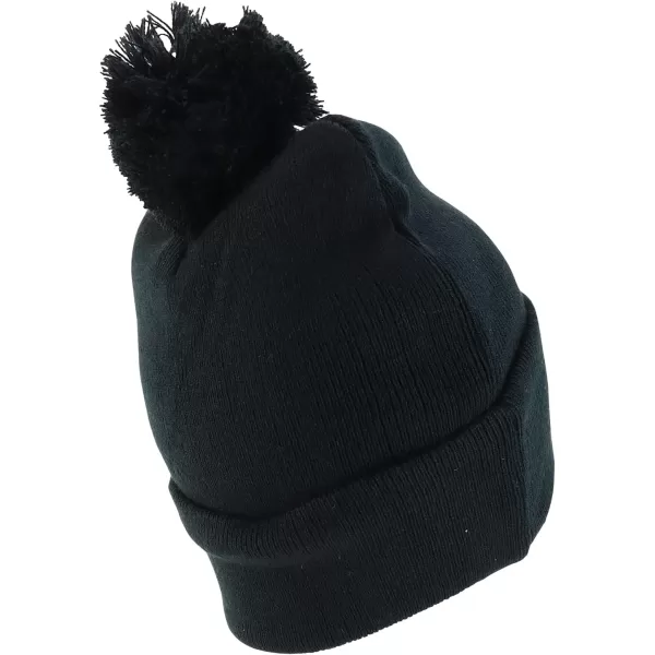 imageTrendy Apparel Shop XXL Oversized Solid Pom Pom Winter Stretch Knit Beanie HatBlack