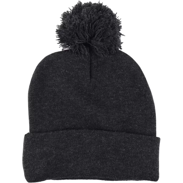 imageTrendy Apparel Shop XXL Oversized Solid Pom Pom Winter Stretch Knit Beanie HatCharcoal