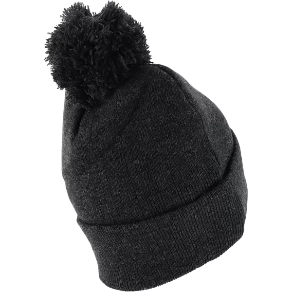 imageTrendy Apparel Shop XXL Oversized Solid Pom Pom Winter Stretch Knit Beanie HatCharcoal
